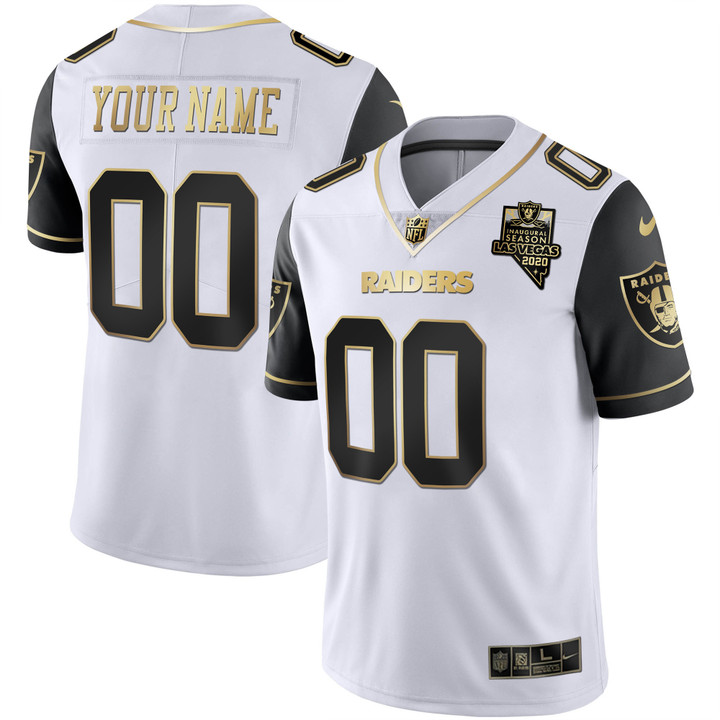 Raiders Vapor Gold Custom Name and Number - All Stitched