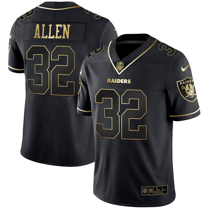 Marcus Allen Raiders White Gold & Black Gold Jersey - All Stitched