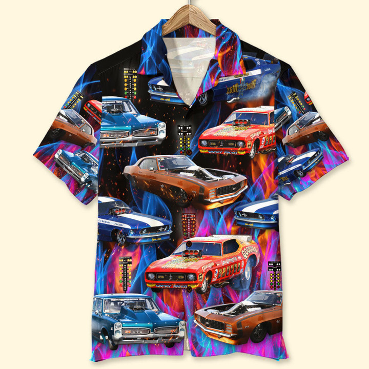 If Your Car Doesn't Scare You A Little It's Not Fast Enough, Custom Drag Racing Car Photo Hawaiian Shirt, Gift For Racing Lovers