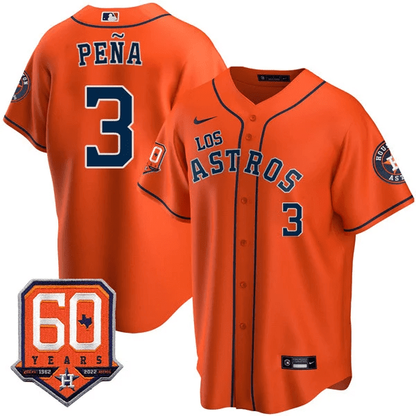Men's Houston Astros - “Los Astros” Hispanic Heritage 60th Anniversary Patch Jersey – All Stitched