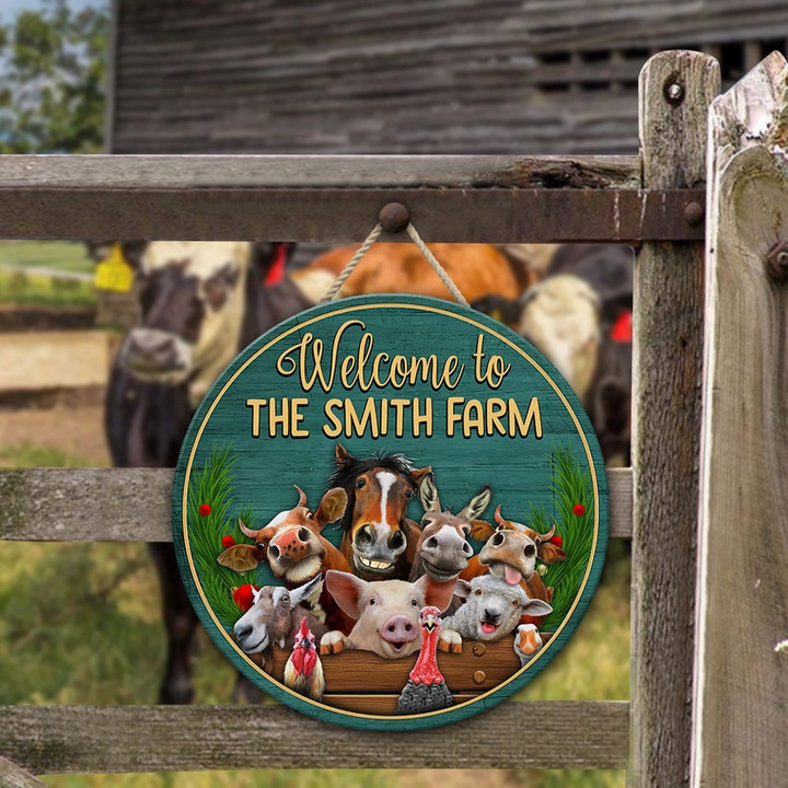 Welcome To Farm - Personalized Wooden Sign