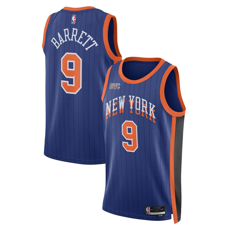 RJ Barrett New York Knicks 2023/24 Swingman City Edition Jersey - All Stitched