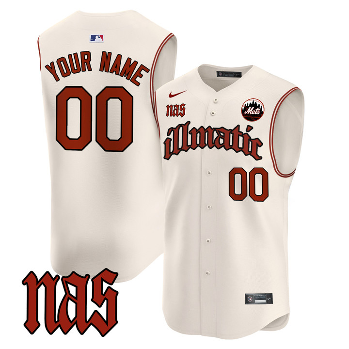 Mets Nas Illmatic Vapor Premier Sleeveless Custom Jersey - All Stitched