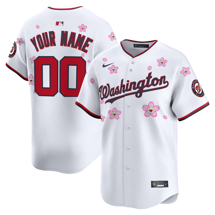 Washington Nationals Cherry Blossom Vapor Premier Limited Custom Jersey - All Stitched