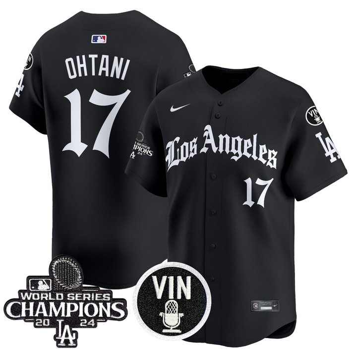 Men's Dodgers 2025 LA Gothic Style Patch Vapor Premier Limited Jersey - All Stitched