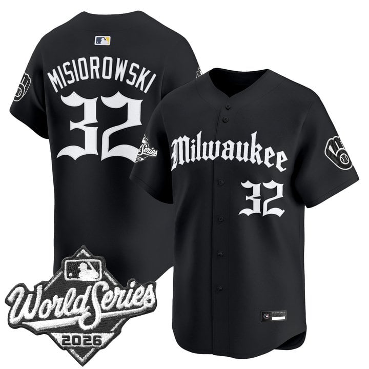 Men's Milwaukee Brewers 2026 World Series Vapor Premier Limited Jersey - Gothic Edition - All Stitched