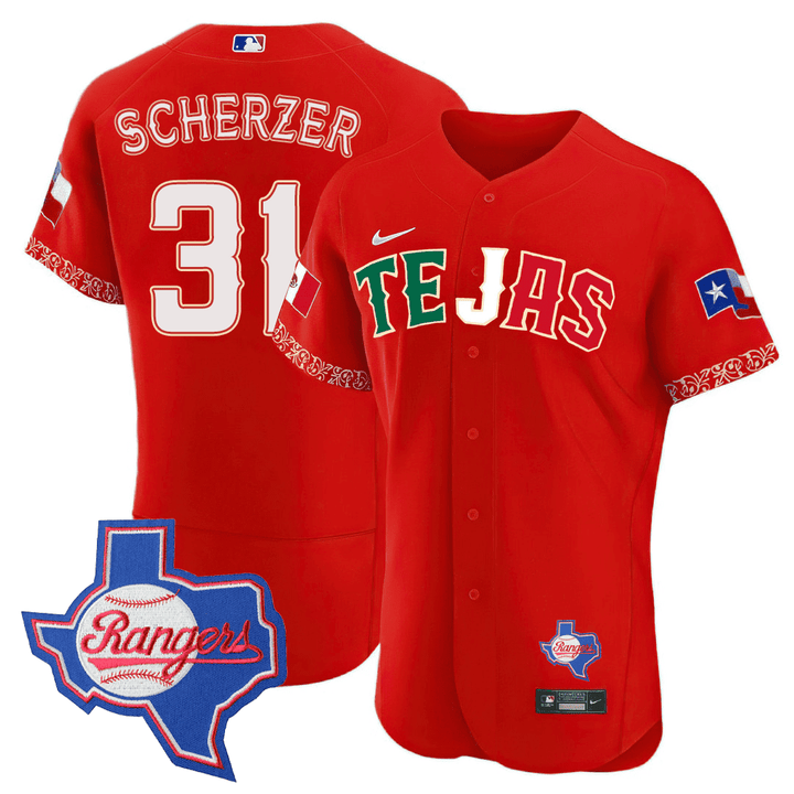 Men's Texas Rangers Special Mexico Edition Jersey - Texas State Patch