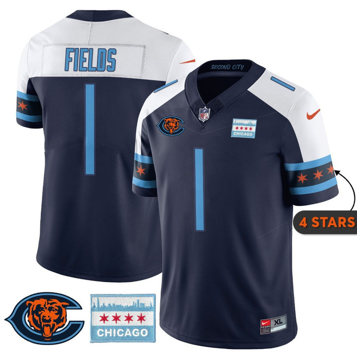 Men’s Chicago Bears City Edition Jersey Concept - Chicago Flag - All Stitched