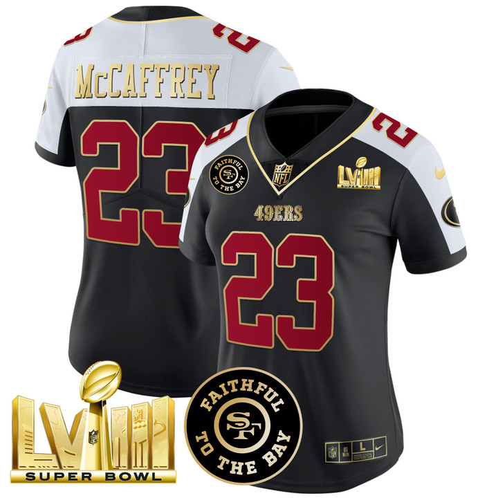 Women's 49ers Faithful & Super Bowl LVIII Gold Patch Vapor Jersey - All Stitched