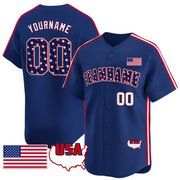 Royal Red - Royal Star & Stripes Pattern Custom Baseball Jersey