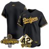Men's Dodgers 2024 World Series Champions & Jackie Robinson Patch Vapor Premier Limited Jersey - All Stitched