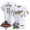 Men's Dodgers 2024 World Series Champions & Jackie Robinson Patch Vapor Premier Limited Jersey - All Stitched
