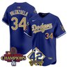 Men's Dodgers 2024 World Series Champions & Jackie Robinson Patch Vapor Premier Limited Jersey - All Stitched