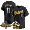 Men's Dodgers 2024 World Series Champions & Jackie Robinson Patch Vapor Premier Limited Jersey - All Stitched
