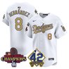 Men's Dodgers 2024 World Series Champions & Jackie Robinson Patch Vapor Premier Limited Jersey - All Stitched