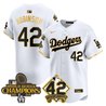 Men's Dodgers 2024 World Series Champions & Jackie Robinson Patch Vapor Premier Limited Jersey - All Stitched