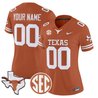 Texas Longhorns 2026 State Map & SEC Patch Vapor Limited Custom Jersey - All Stitched