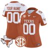 Texas Longhorns 2026 State Map & SEC Patch Vapor Limited Custom Jersey - All Stitched