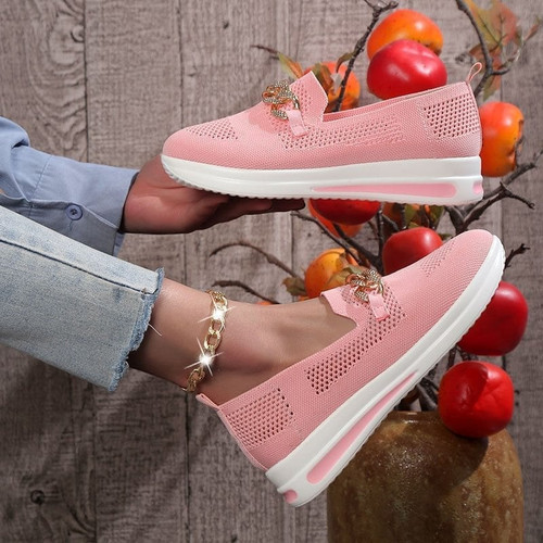 Women's Woven Breathable Casual Wedge Sneakers