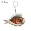 Boxer Dog Sleeping Angel Pendant Key Chain