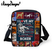 Boxer Dog Lover's Mini Messenger Bags Boxer Dog Pattern Printing Crossbody Bags Girls Boys Shoulder Bag Handbags For Women