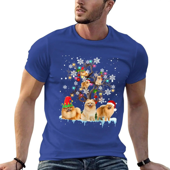 Christmas Pomeranian On Tree Santa Pomeranian Dog Lover T-Shirt