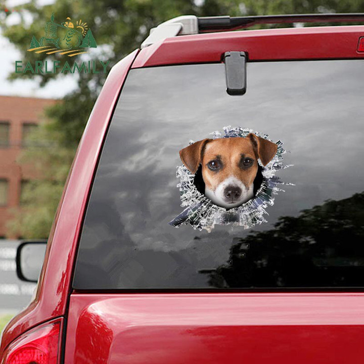 Jack Russell Terrier Glass Shards Car Stickers