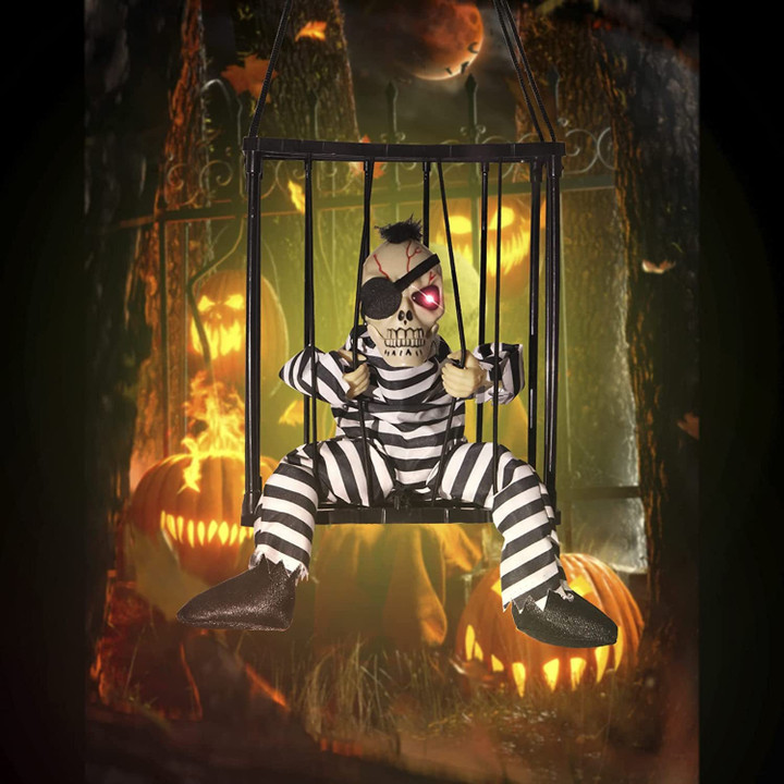 Glowing Motion Skeleton Prisoner Halloween