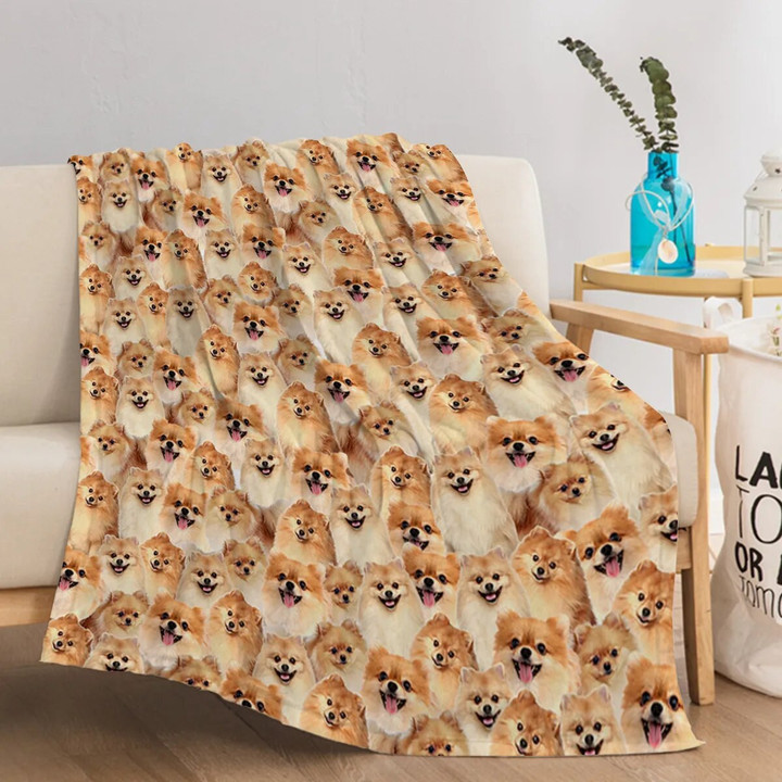Pomeranian Throw Blanket Fuzzy Dog Blanket for Kids Pomeranian Gifts for Pomeranian Lovers