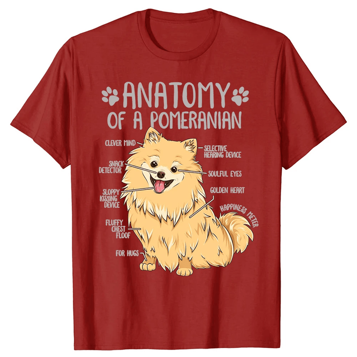 Pomeranian Dog Pom Anatomy T Shirts