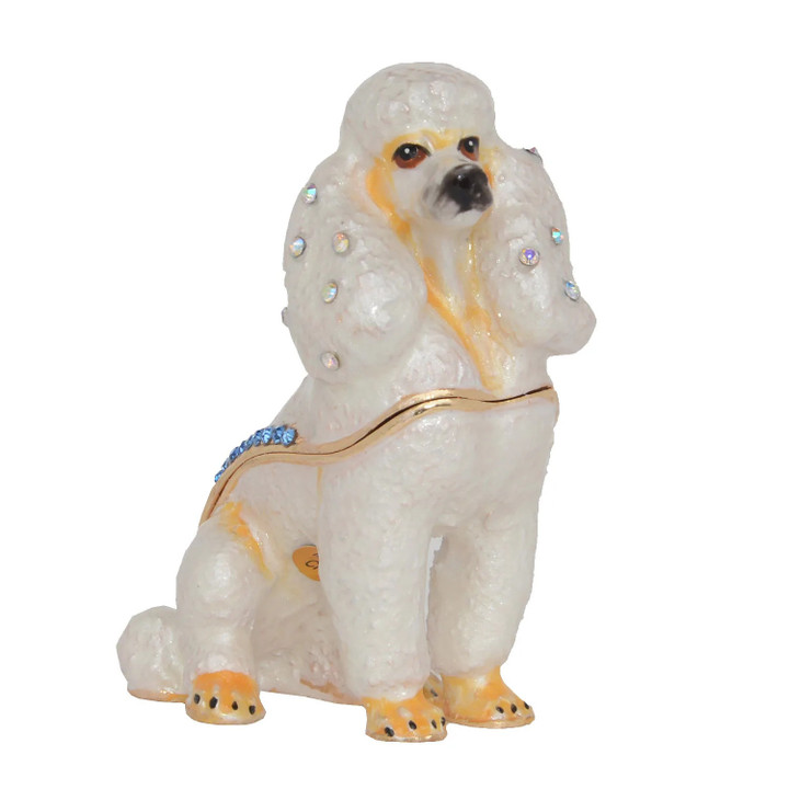 Poodle Dog Trinket Jewelry Box, Hinged Dog Keepsake Boxes, Miniature Decor, Creative Gifts, Pet Lovers