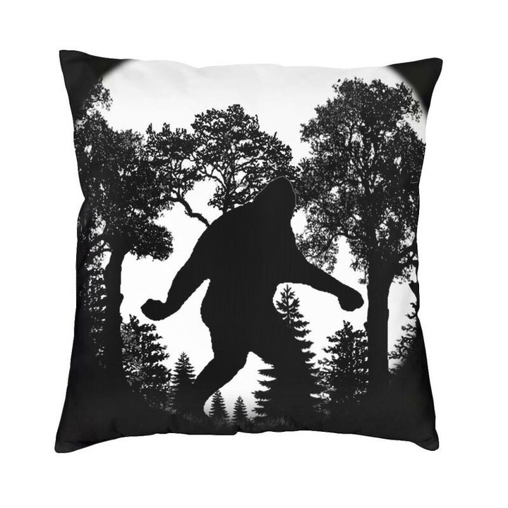 Modern Bigfoot Silhouette Cushion Cover Soft Sasquatch Throw Pillow Case Home Decor