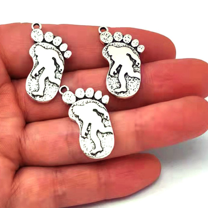 Footprint Sasquatch Bigfoot pendant charm Mythology Science Fiction Jewelry charms Gifts Jewelry for women man Accessories