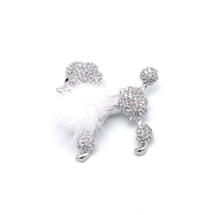 Poodle Brooch High-end Banquet Party Clothing Accessories Wholesale Beautiful Jewelry Gift Dog Pin