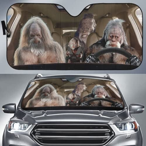Bigfoot Car Sunshade for Bigfoot Believers Bigfoot Lovers