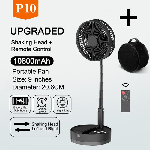 Foldable Fan with Remote Control 10800mAh