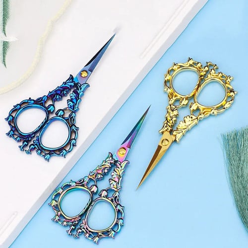 Suzuki Vintage Black Blade Small Scissors Pointed Mouth Handmade Window Pattern Wool Ornament Tools Paper Cuttings Clay Special