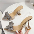 Crystal Sequined Bowknot Sexy Pointed Toe High Heels