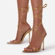 Open Toe Lace-Up Stiletto Ladies Strappy Shoes