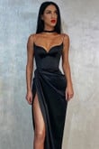 Sexy V-neck High Split Bodycon Dress