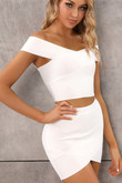 Sexy Off Shoulder White Two Piece Bandage Dress