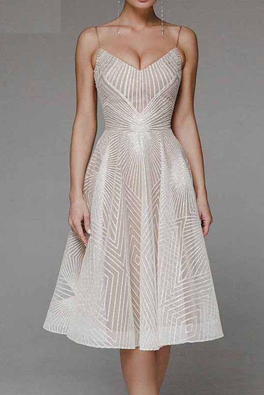 Sexy Slip Backless Embroidered Midi Dress