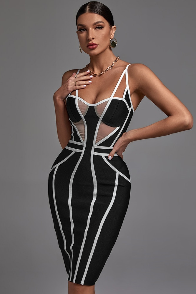 Sexy Striped Patchwork Party Dress