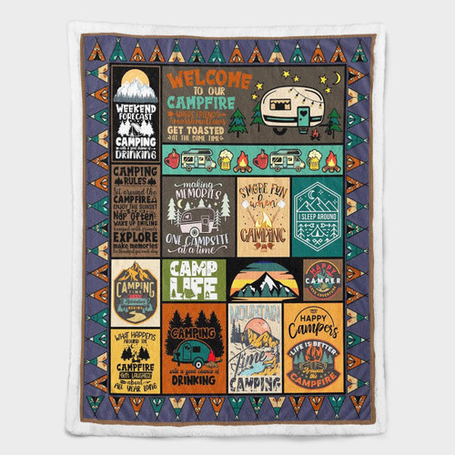 Camping Lover Quote Adventure Bedding