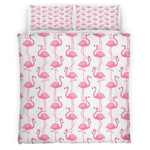 Seamless Cute Flamingo Comforter DressTheme Bedding Set