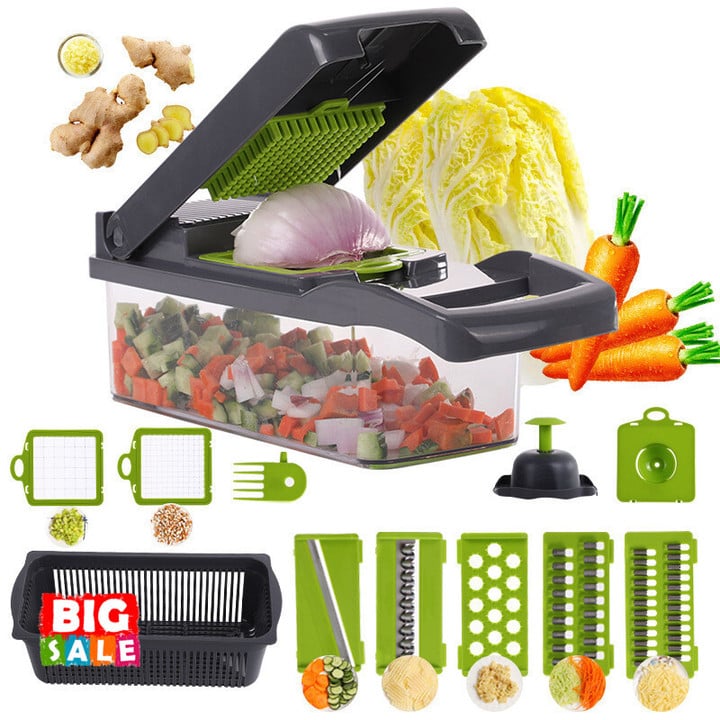 12 in 1 Multifunctional Vegetable Slicer Cutter Shredder With Basket