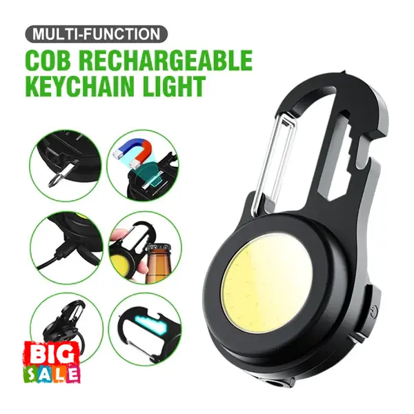Compact 6-in-1 Mini Keychain Lamp | Super Bright LED Flashlight