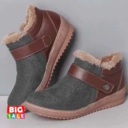 🔥Last Day 49% OFF - New winter round head matching color wool non-slip snow boots