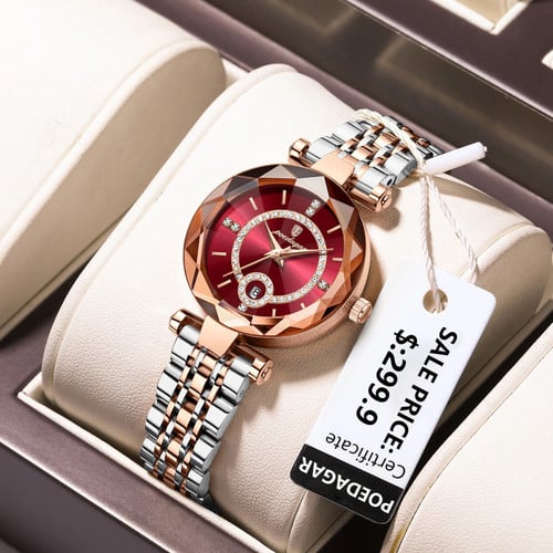 POEDAGAR Luxury Watch For Woman, High Quality Diamond Ladies Quartz Waterproof Watches
