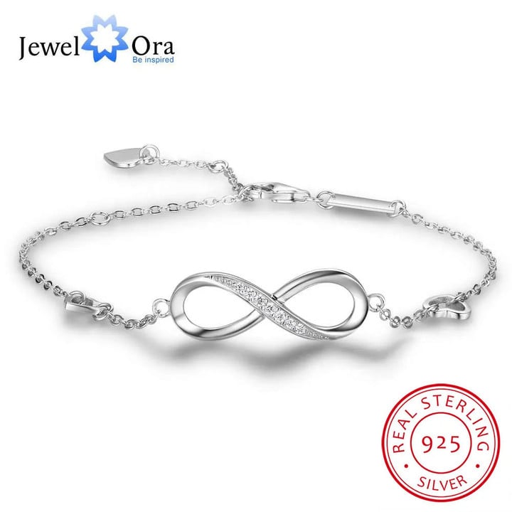 Sterling Silver Infinity Bracelets for Women Adjustable Friendship Bracelets & Bangles Wedding Gift
